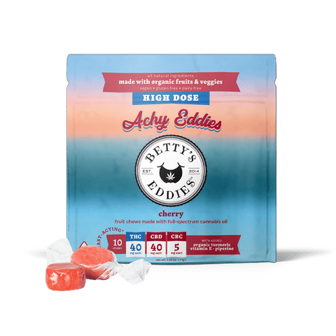 Betty's Eddies | High Dose | - Cherry Achy Fruit Chews | 40mg x 10