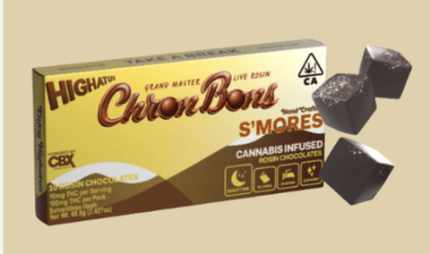 Highatus | ChronBons S'mores | Solventless Rosin Chocolates | Indica | 100mg | 10ct