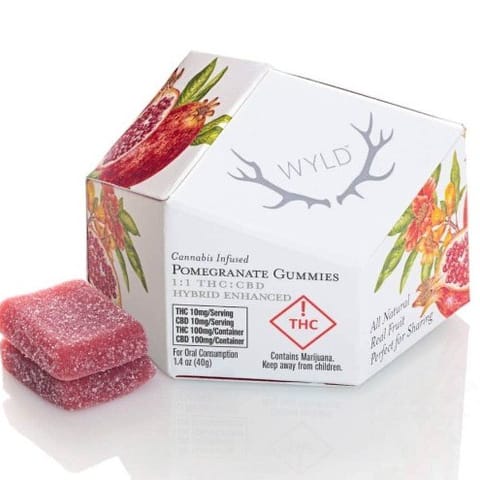 WYLD - CBD Gummies - Pomegranate - 100mg THC:100mg CBD
