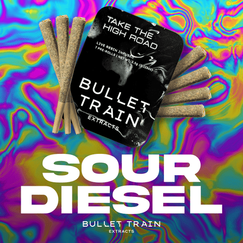 Bullet Train - Infused Prerolls - Sour Diesel - 0.5 g - 7 Pack