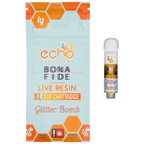 ECHO ELECTUARY | LIVE NECTAR "RESIN" CARTRIDGE | GLITTER BOMB | INDICA DOMINANT HYBRID | 1 GRAM | 510 THREAD
