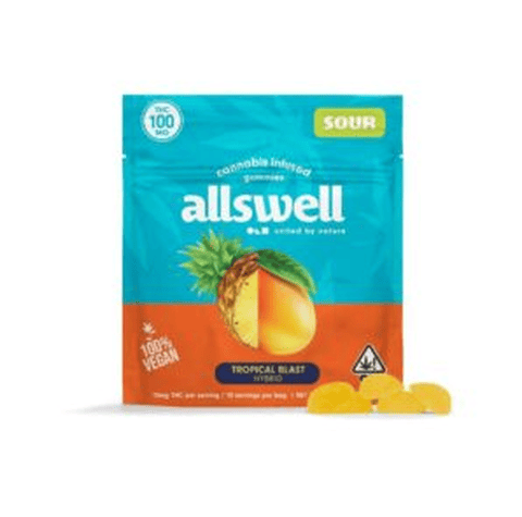 Allswell Tropical Blast Gummies Pouch 100mg -10mg x 10