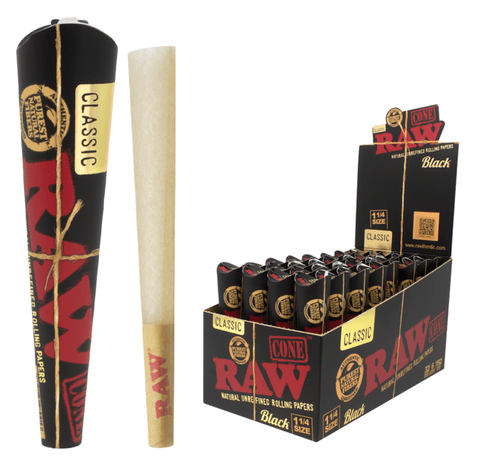 RAW Black Classic Cones - 1 1/4 