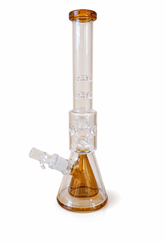 Metrix Cone Perc Water Pipe - 12" Clr/Amber - Regular