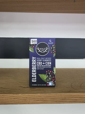 WYLD | Elderberry Hemp 1000mg CBD:CBN Gummies | 40pk
