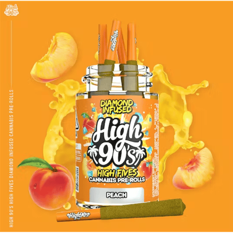 Peach - 2.5G - High Fives Diamond Infused Pre Roll Pack
