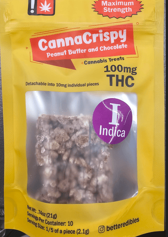CannaCrispy | Peanut Butter & Chocolate Rice Crispy Treat (Indica) | 100mg