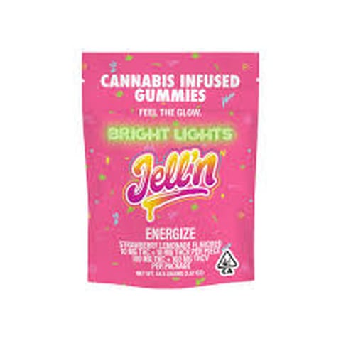 Bright Lights | 1:1 Jell'n Energize Strawberry Lemonade | Gummies | THC:THCv | 10pk | 100mg