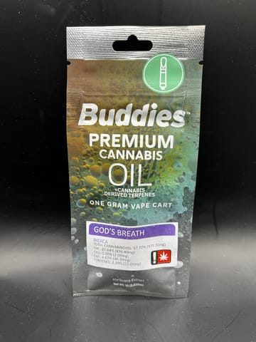 Buddies | God's Breath (Indica) Distillate Cartridge | 1g
