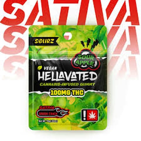 Hellavated | Sour Apple | 100MG | Single Gummy