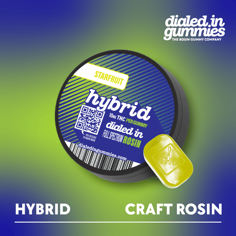 DIALED IN CLASSIC ROSIN GUMMIES - HYBRID - STARFRUIT -100MG 10PK