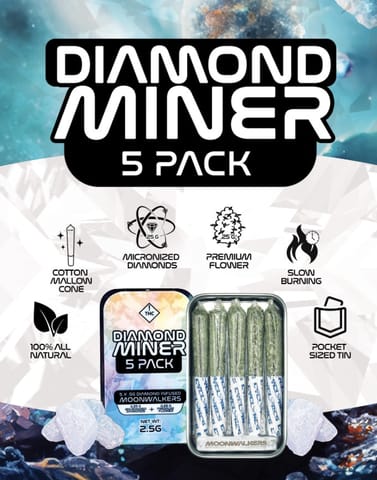 Diamond Miner 5 Pack - Infused Joints - 2.5g KNDY (INDICA)