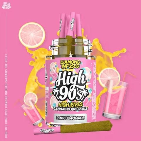 Pink Lemonade - 2.5G - High Fives Diamond Infused Pre Roll Pack