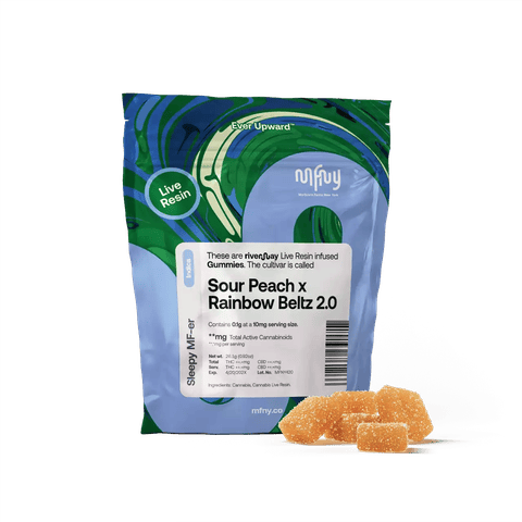 MFNY | Sour Peach x Rainbow Beltz 2.0 | Live Rosin Gummies | 10 pk