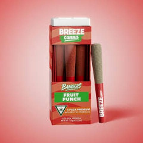 Fruit Punch - Breeze - Bangers - Pre-Roll - .7g x 5pk**