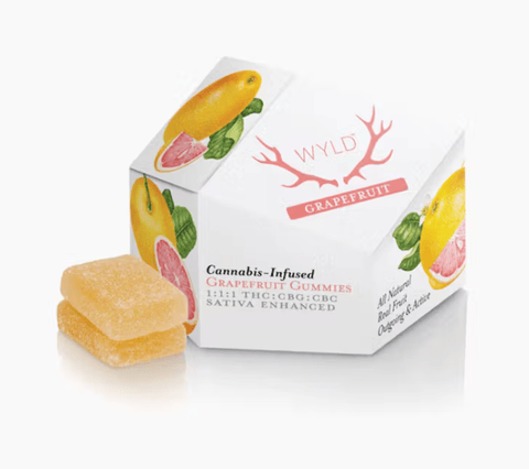 WYLD | Grapefruit Gummies | 1:1:1 | THC:CBC:CBG | 10 Pack | NFR