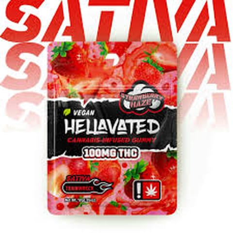 Hellavated | Strawberry Haze | 100MG | Single Gummy