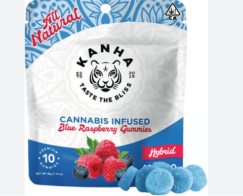 Kanha | Blue Raspberry | Gummies | Hybrid | 100mg | 10pk