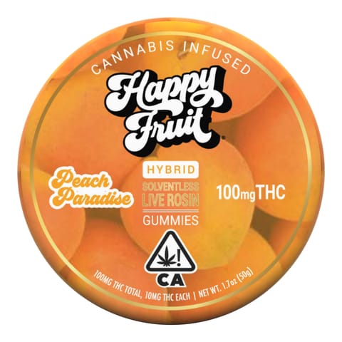 Happy Fruit - Peach Paradise Live Rosin - 100mg Gummies