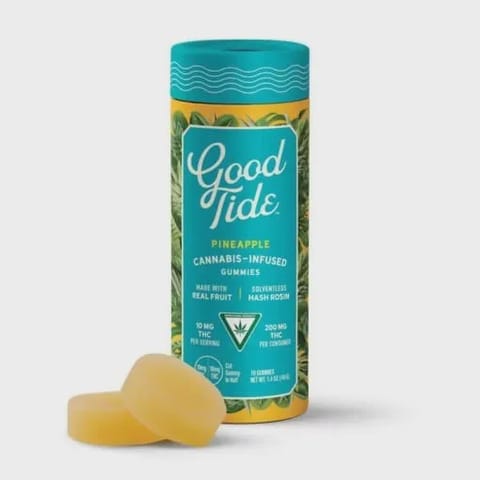 Good Tide | Pineapple (S) | 10mg THC x 10 Rosin Infused Gummies