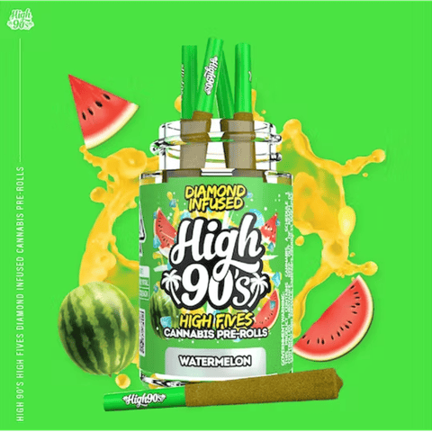 Watermelon - 2.5G - High Fives Diamond Infused Pre Roll Pack