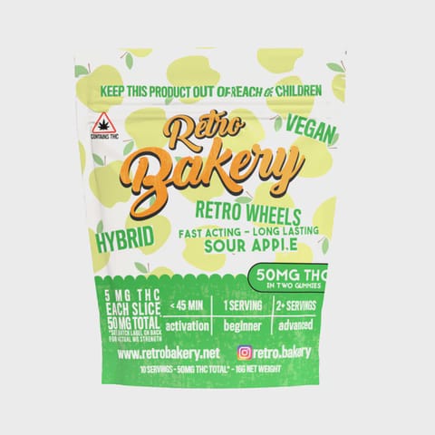 Retro Bakery | Gummy Wheel | Sour Apple | 2x25mg