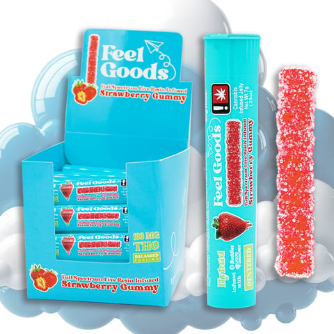 Strawberry 100mg Gummy Straw (HYBRID) (Feel Goods)