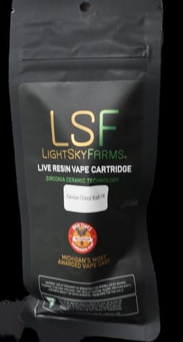LSF Pakistan Chitral Kush #4 Live Resin Ceramic Vape Cart 0.5g