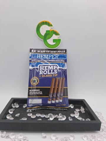 Blueberry Mini Hemp Rolls With Glass Tips 4 Pack Hemper