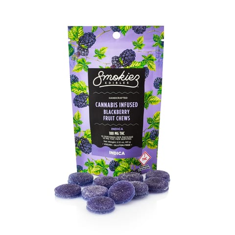 Smokiez Fruit Chews | Blackberry Indica 100mg Rec
