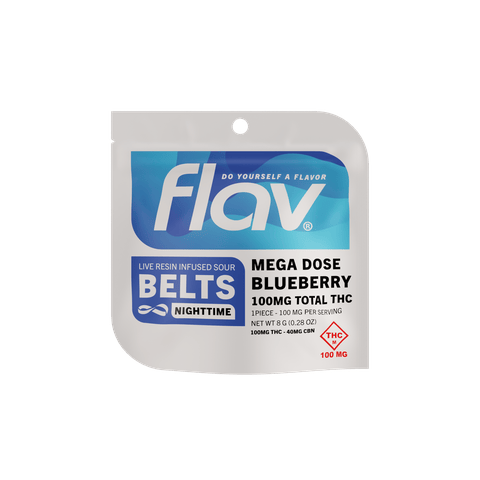 Flav - Mega Dose Live Resin Blueberry Belts - 100mg - Nighttime