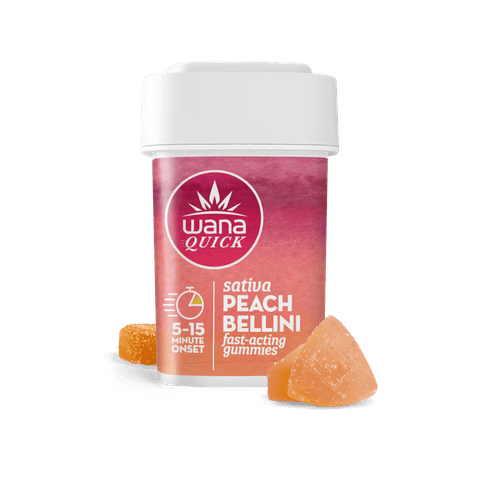 Wana|Quick Peach Bellini|Gummies|Sativa|100mg