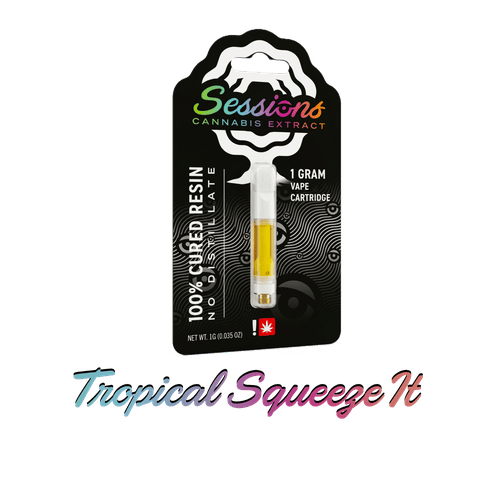 CURED RESIN CARTRIDGE | TROPICAL SQUEEZE IT | INDICA | 1 GRAM | 510 THREAD