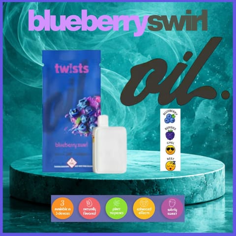 Blueberry Swirl 2g Distillate Twist All-in-One Vape by Oil by Craft | Golden Rookie