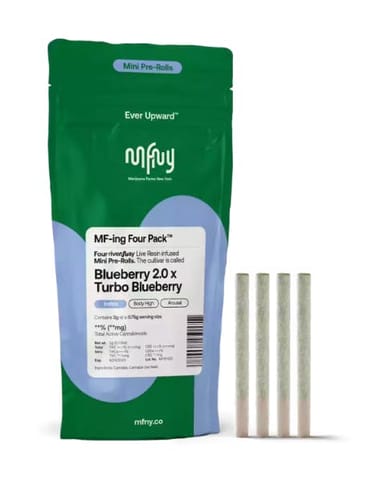 MFNY | Blueberry 2.0 X Turbo Blueberry | Live Resin Infused Pre-Roll 4pk | 3g