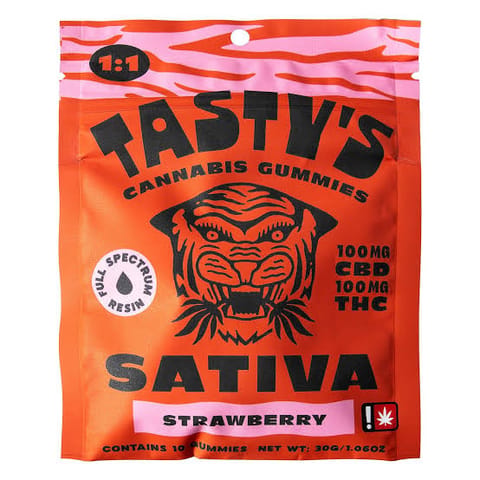 Strawberry 1:1 THC:CBD Gummy 100mg (Tasty's)