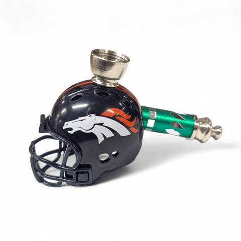 Metal Football Helmet Handpipe - Broncos