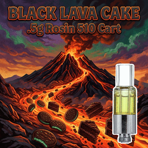 Rosin 510 Cart - Black Lava Cake - Indica Dom