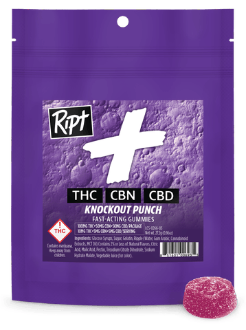 Ript | 100mg Gummies | Knockout Punch | THC:CBN