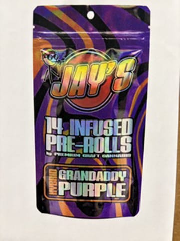 JAY's - 1g Infused PreRoll - Grand Daddy Purp - 14pk