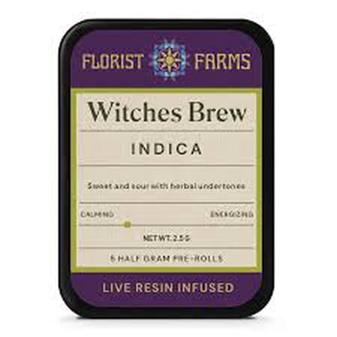 Florist Farms | Infused Live Resin Witches Brew | 1/2 Gram Joints | 5pk