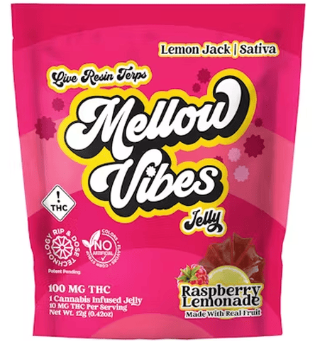 Sour Raspberry Lemonade Lemon Jack Jellys 100MG (Mellow Vibes)