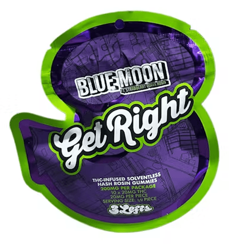 3Lefts Hash Rosin 200mg Gummies | Blue Moon Ice Cream