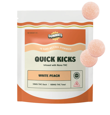 White Peach Nano Gummies Edible 2.5mg ea. - 50mg