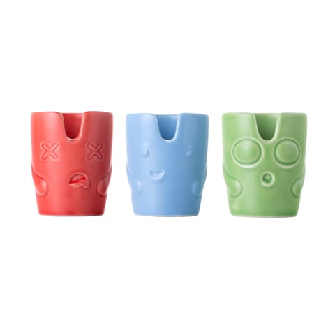 BigFun! | Ceramic Ashtray Set | Red/Blue/Green