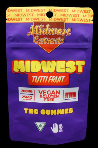 Midwest Extracts Tutti Fruit 200mg Gummy 8pk