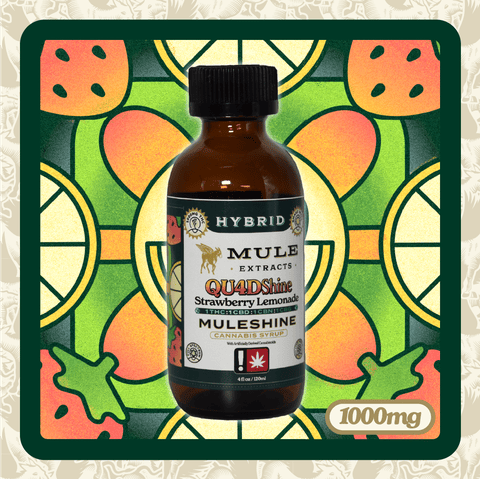 Mule | Strawberry Lemonade | Quadshine | 4000MG | 1:1:1:1 | THC:CBD:CBN:CBG | Tincture