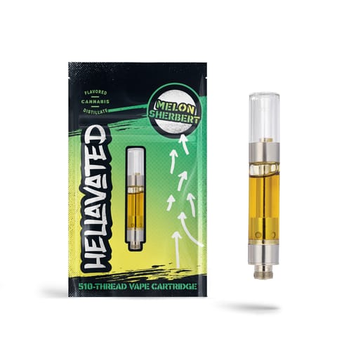 Hellavated | Vape Cart. | - Melon Sherbert  1g 510