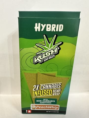 Kush Wraps | PeachWhip | Hybrid | 2PK | THC Infused Hemp Wraps