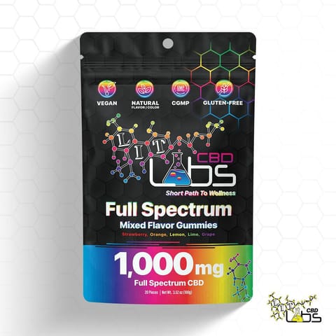 Lit Labs Mixed Flavor CBD Gummies 1000mg